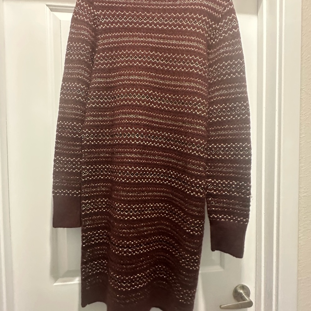 Women's Loft Barely Worn Size Medium Burgundy Sweater Dress - Picture 2 of 3